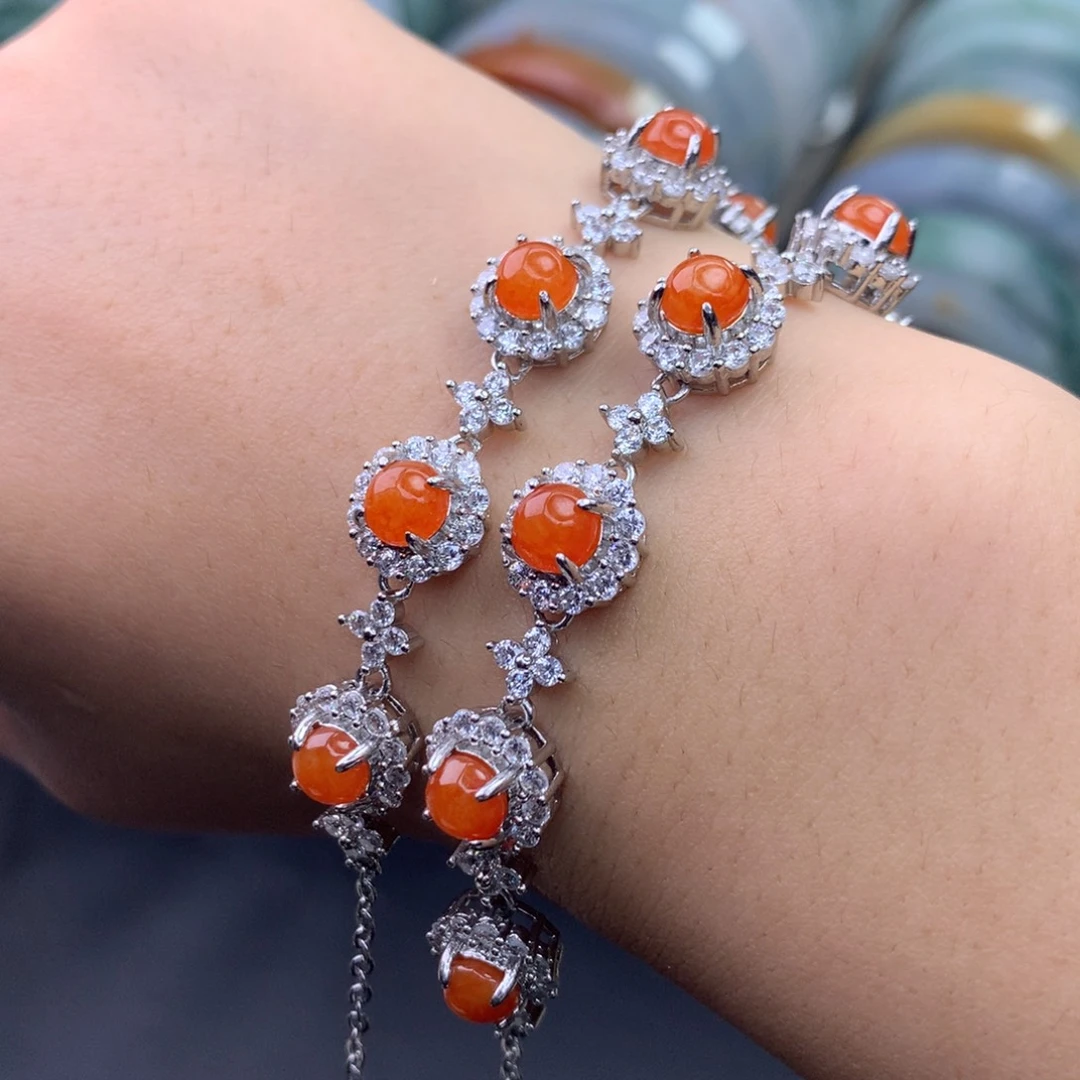 翡翠未镶嵌挂件手链