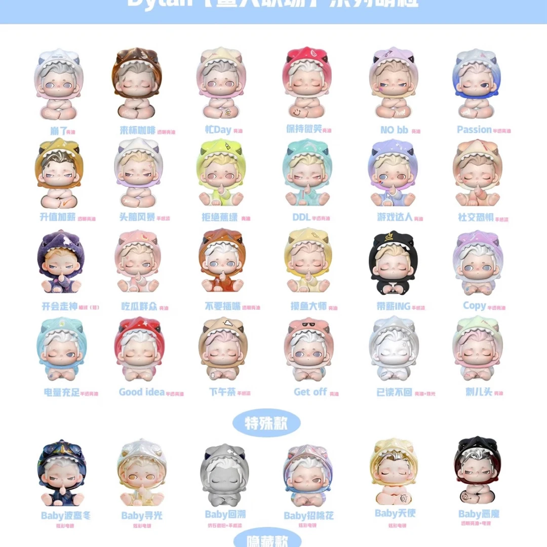 （主播代拆）鲨入职场系列萌粒盲盒潮玩公仔摆件