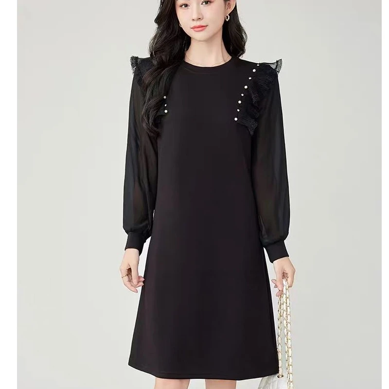 V1056  新款气质时尚百搭小个子宽松显瘦连衣裙