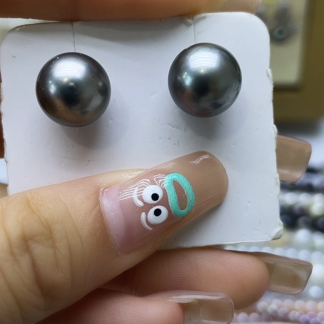 银S925镶嵌海水珍珠耳饰