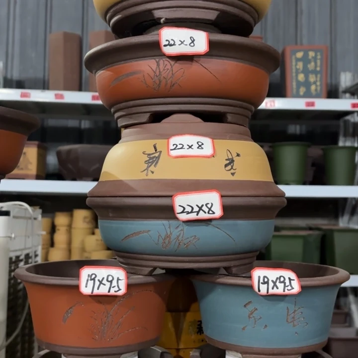 紫砂花盆100-8。