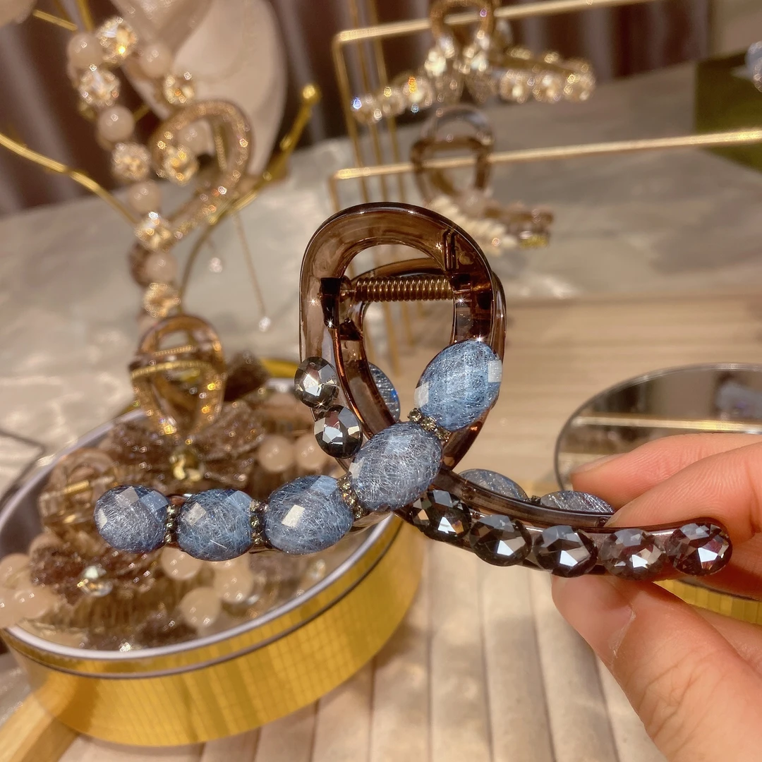 M1270新款韩版时尚八字抓夹精致发抓韩式简约款蓝色发夹气质