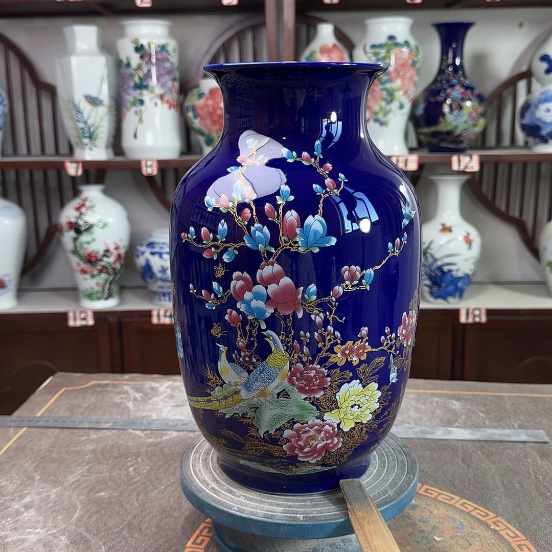 陶摆件景德镇陶瓷大冬景泰蓝