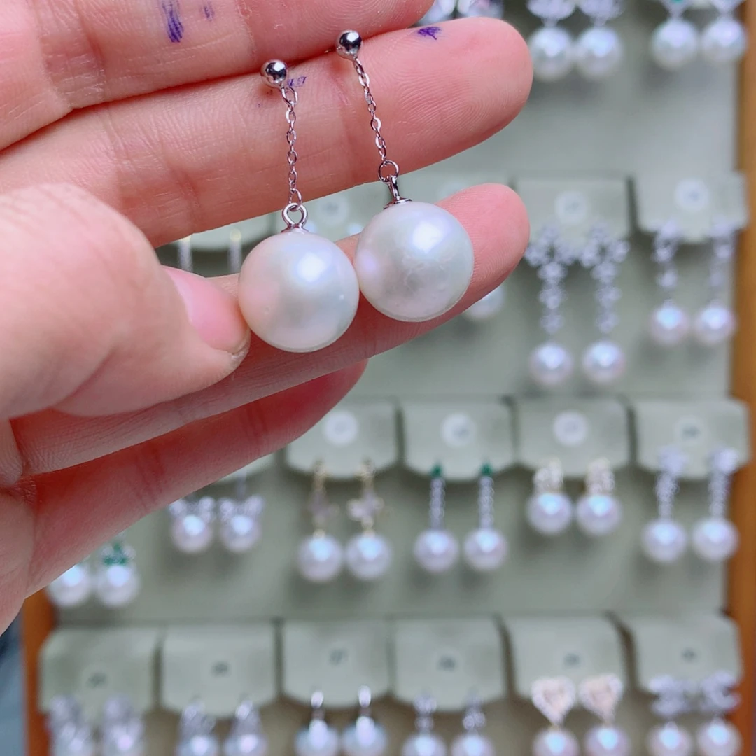 银S925镶嵌淡水珍珠耳饰一**子3951