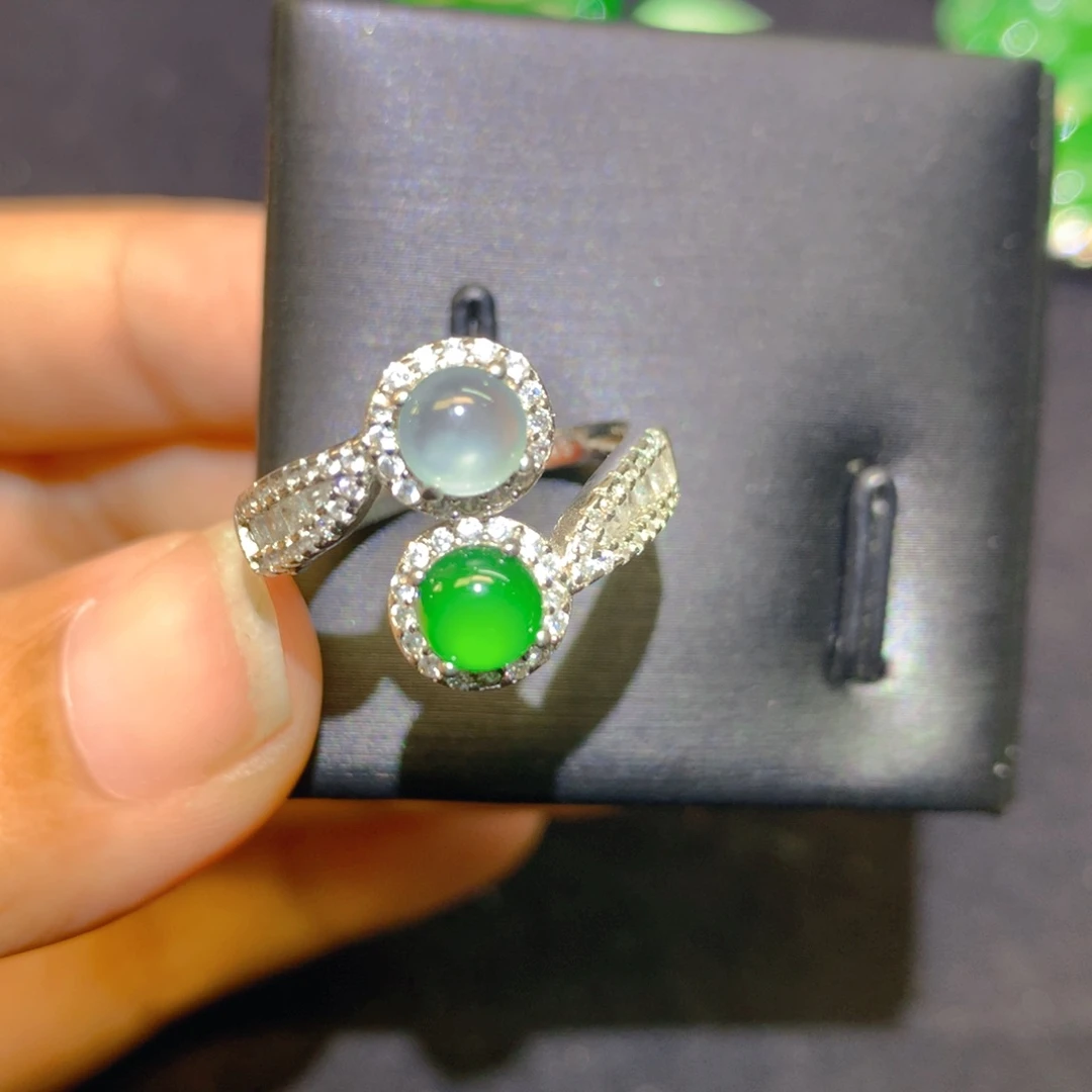 翡翠银S925镶嵌戒指35