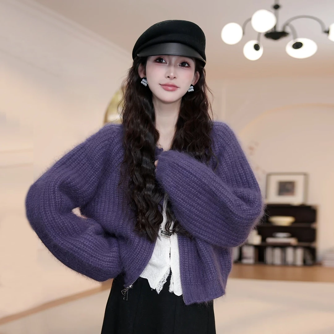 【YANYAN】秋冬纯色加厚针织毛衣拉链开衫长袖YY-8980