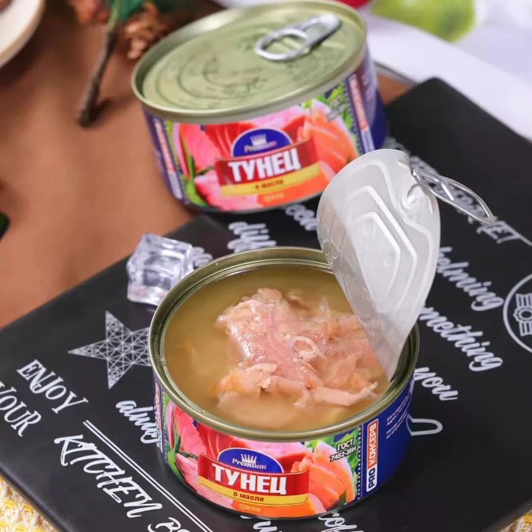 俄罗斯进口金枪鱼罐头开封即食方便食品185克/盒