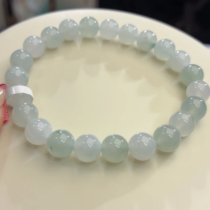 翡翠未镶嵌手链冰胶马卡龙卡8.4