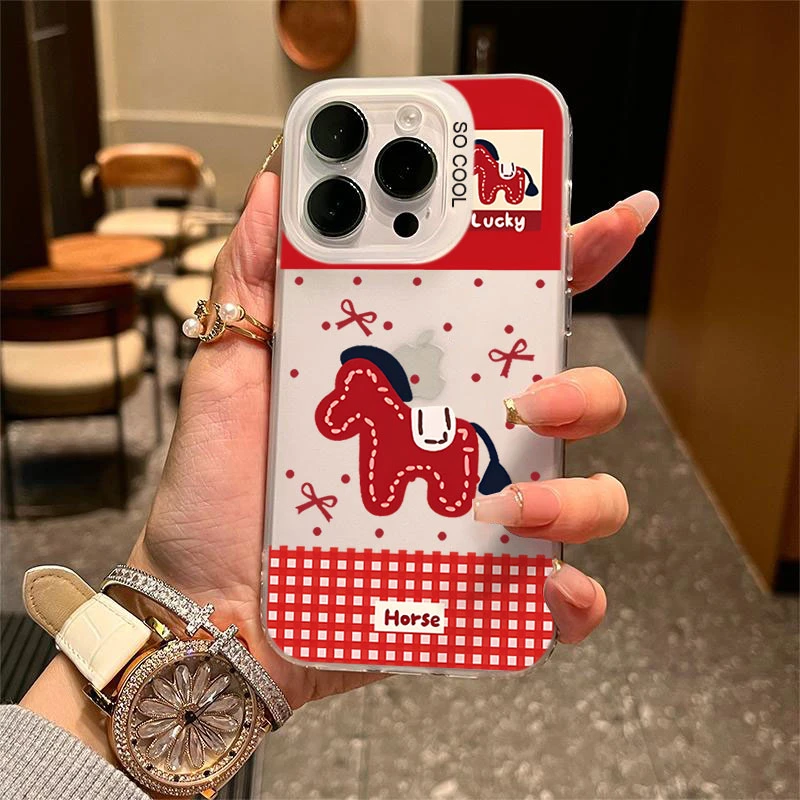 格纹小马适用苹果16/15手机壳iphone14Promax17/13软12防摔11