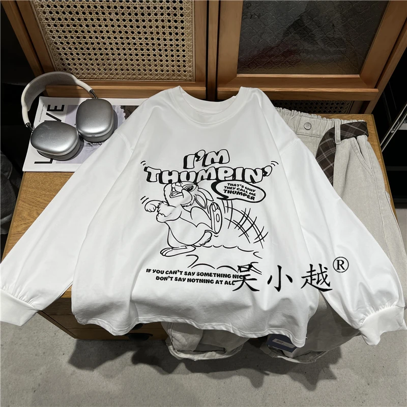 吴小越w1501男童打底衫秋款宽松韩版拼色数码印花棉t恤中大童