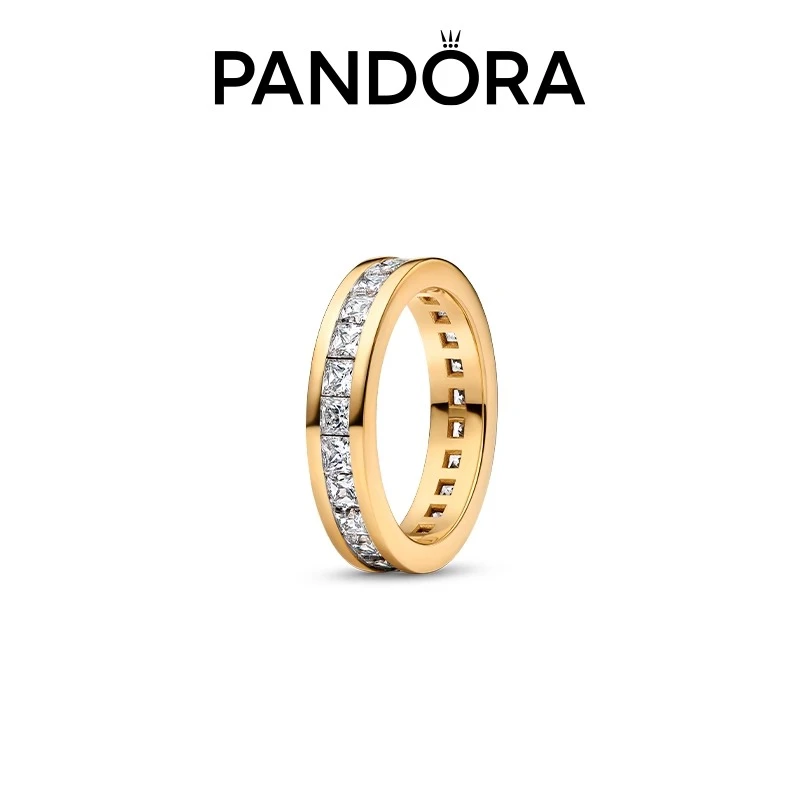 PANDORA/潘多拉 925银戒指 无限光环戒指金色气质明星同款礼物