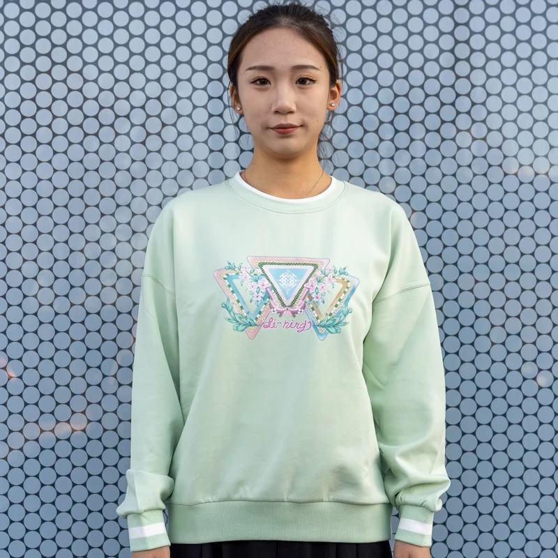 李宁秋季女款宽松套头卫衣中国文化系列运动潮流运动服AWDT374