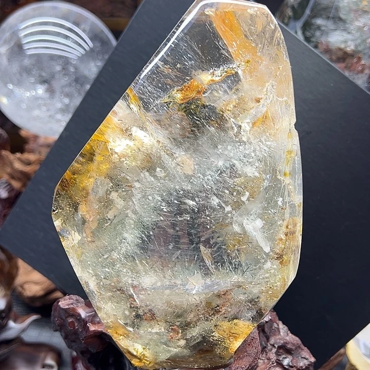 水晶珠宝半成品未镶嵌绿发四季幽灵黄胶花
