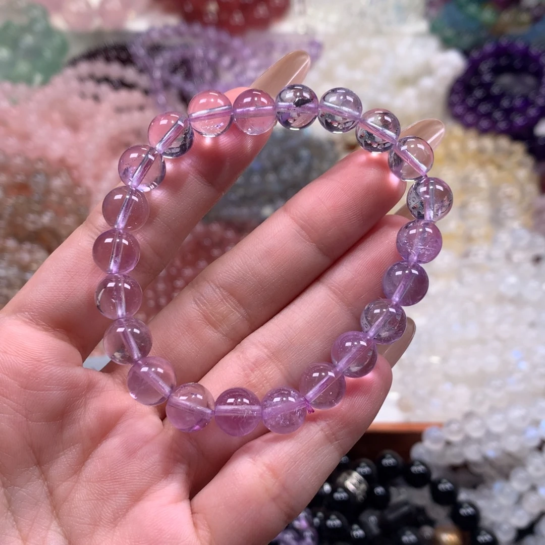 用***8手链未镶嵌紫晶玻利维亚紫水晶卡8.5手围15