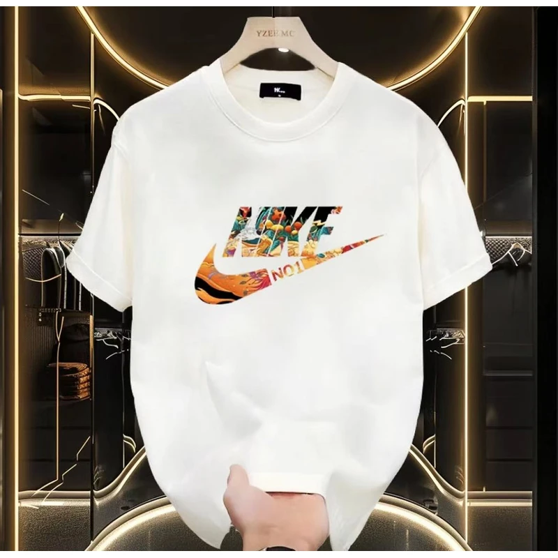 重磅新疆长绒棉短袖圆领云柔水光T打底衫男女T恤018