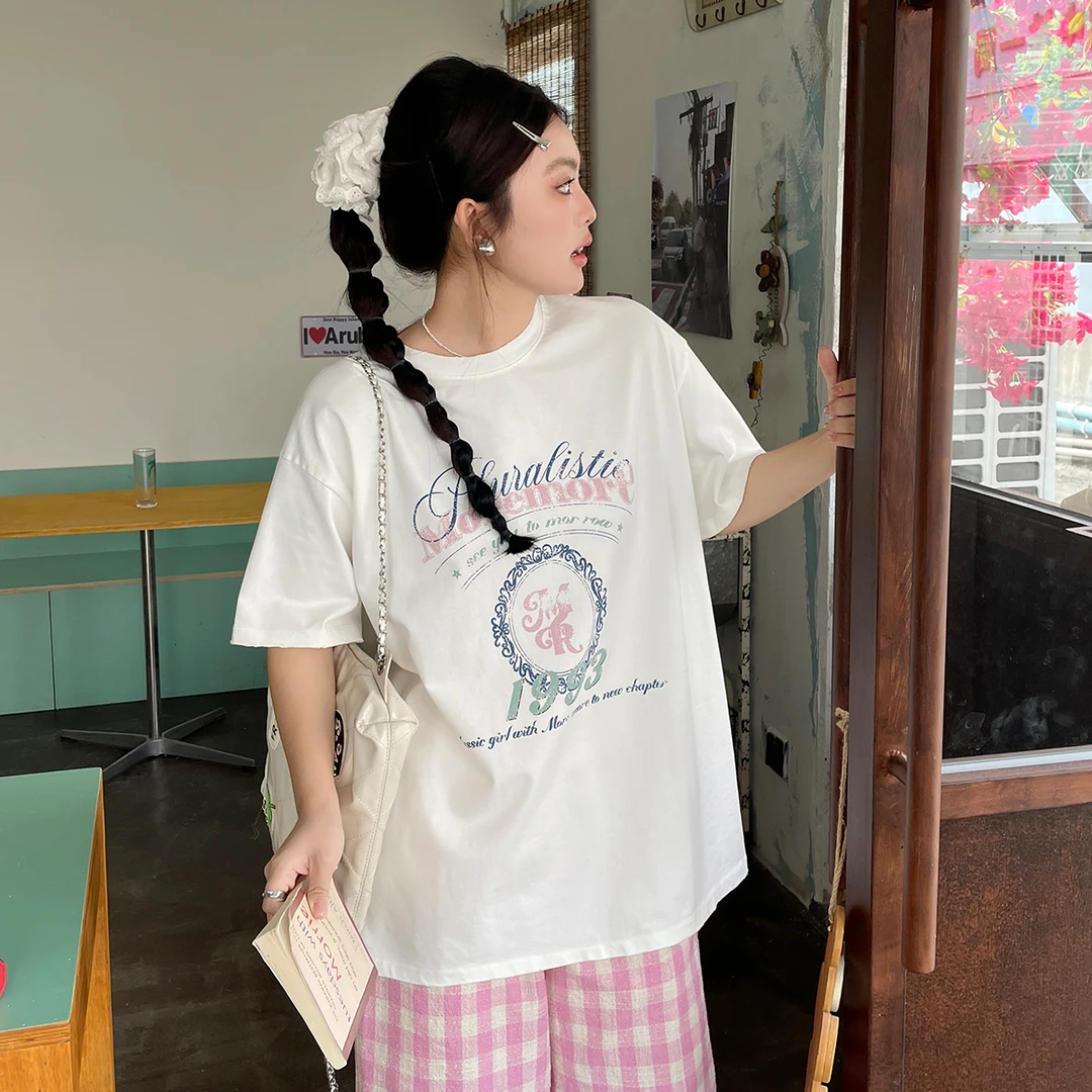 【现现专场】夏日绝美短袖t恤大码胖mm韩系风超好看独特漂亮上衣
