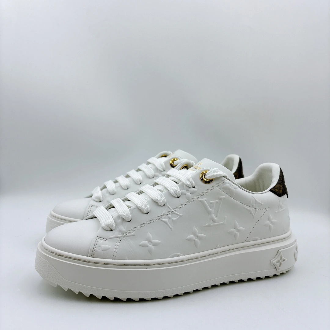 99新 LouisVuitton/路易威登 36码/浮雕厚底timeout板鞋/BM01140