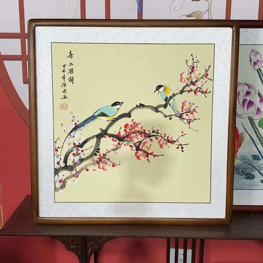 国画带框尺寸63乘63手绘