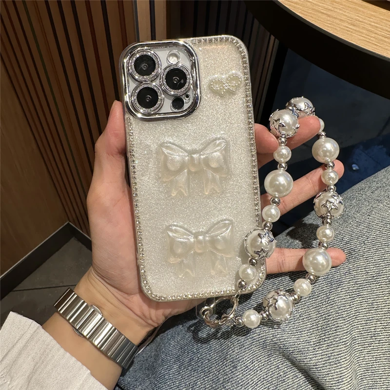 轻奢ins蝴蝶结简约手机壳适用苹果16Pro镜头膜小米oppo华为vivo女