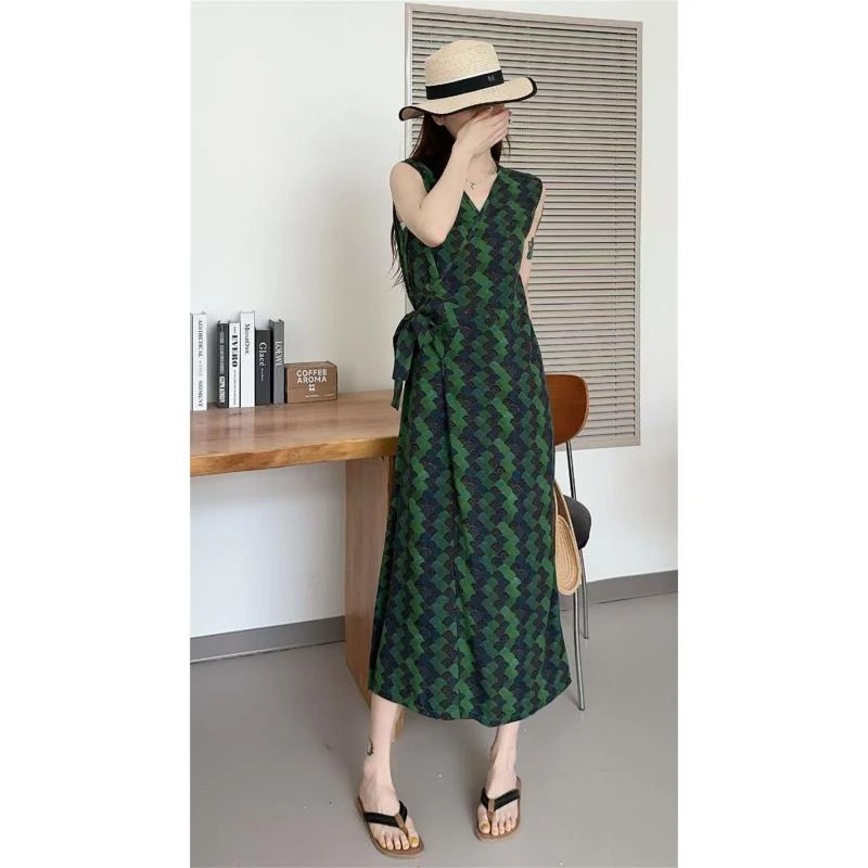 XUXU-[气质减龄]25年夏季棉绸时尚感百搭显瘦连衣裙GL-FC6202