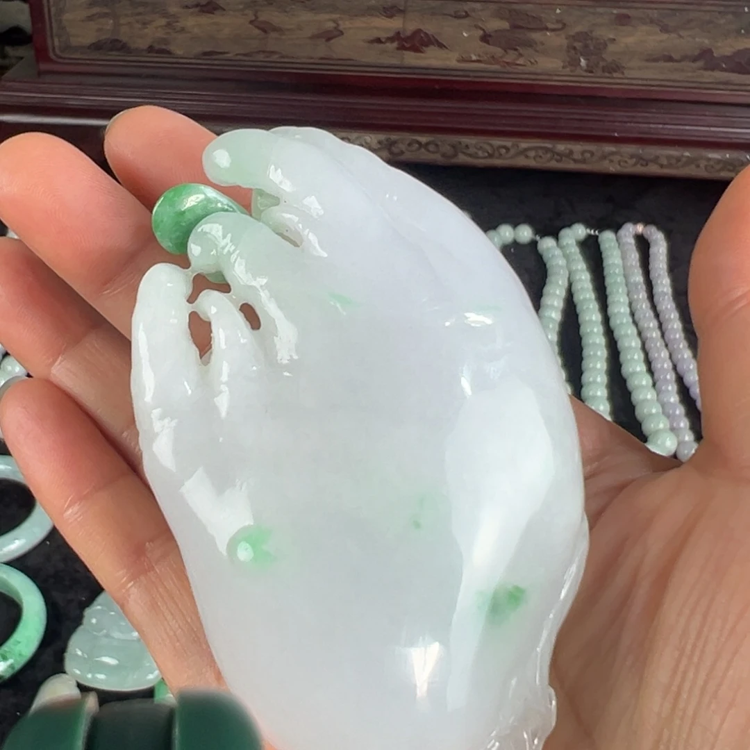 翡翠未镶嵌项圈天然翡翠佛手