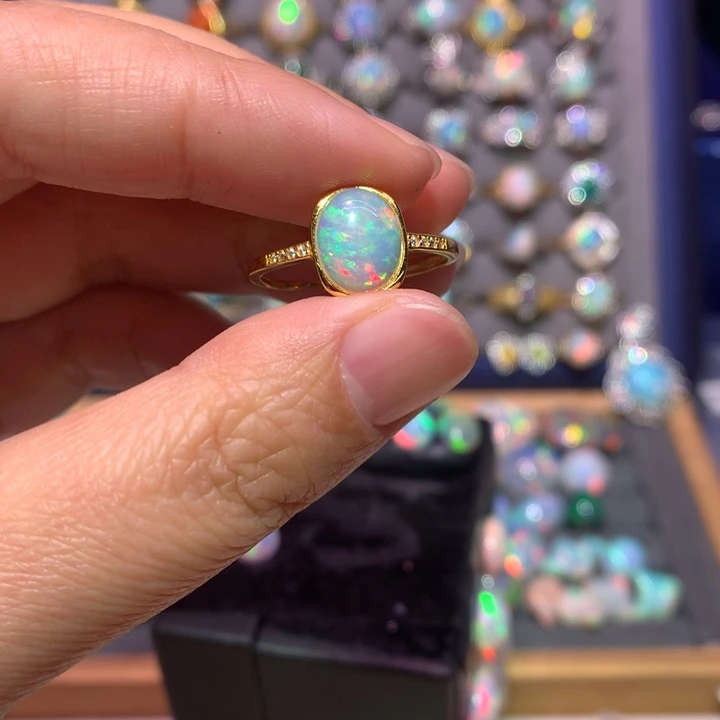 银S925镶嵌欧泊戒指款式维*尔