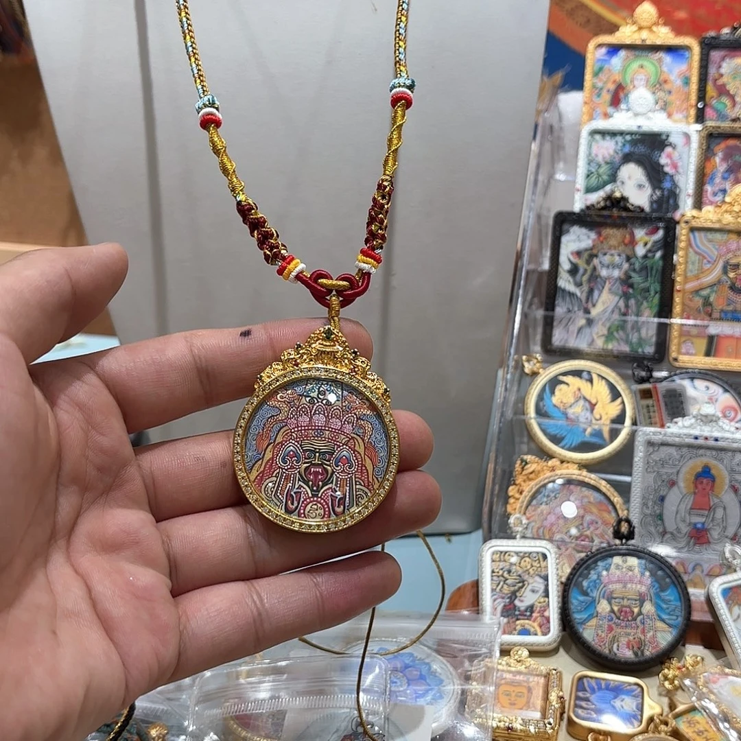 拉***司吊坠3.5纯手绘唐卡扎基拉姆~坛城
