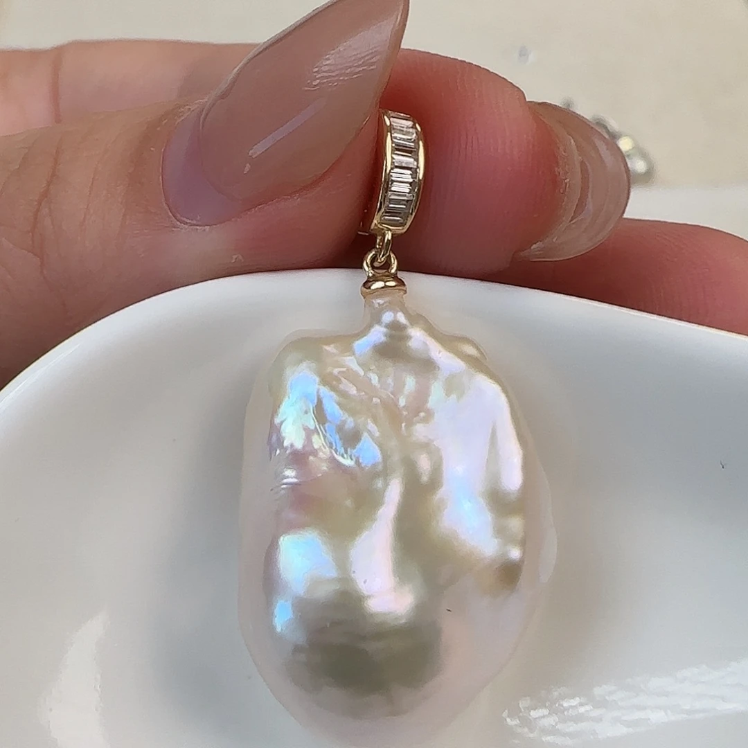 银S925镶嵌淡水珍珠耳饰