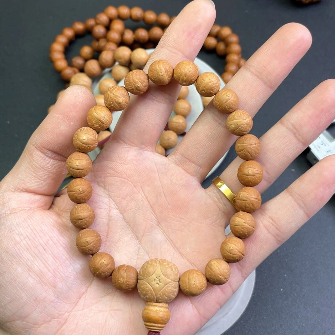 凤眼菩提手串10➕左右尺寸C07凤眼菩提D10同树实心