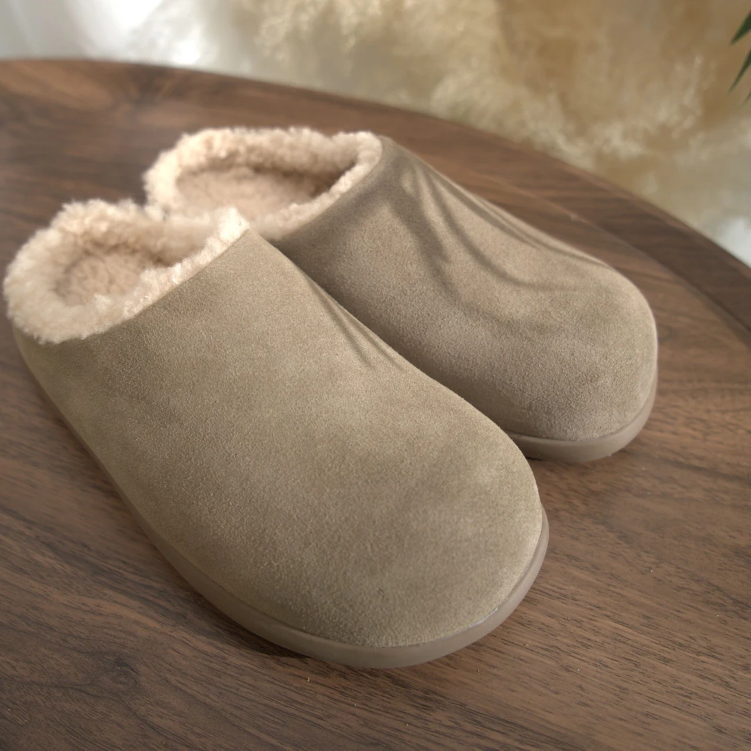 【爆款半包动态防水小土豆】桑坡真皮毛鞋软底加绒保暖防滑一脚蹬