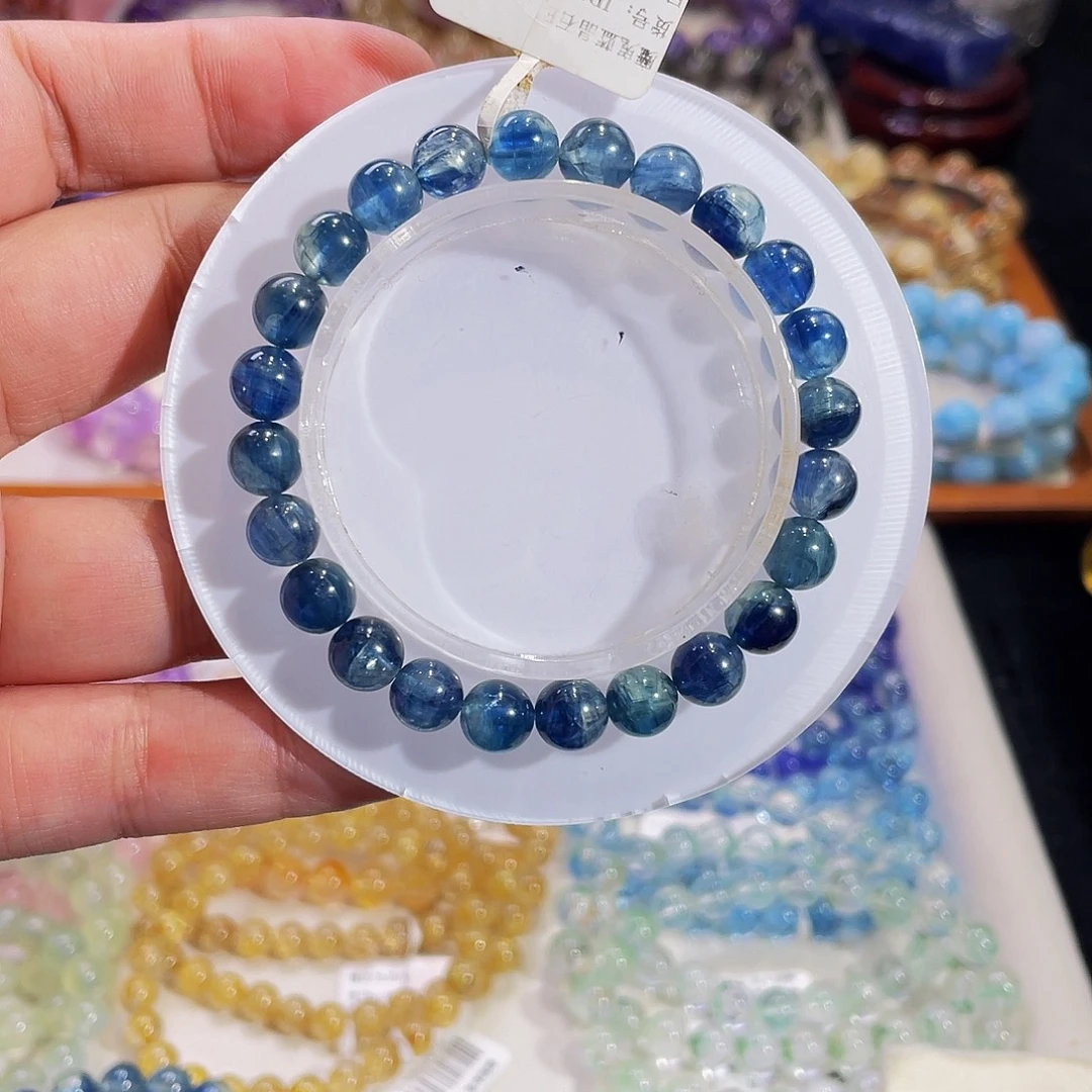 蓝晶石手链未镶嵌魔鬼蓝晶石7.6mm