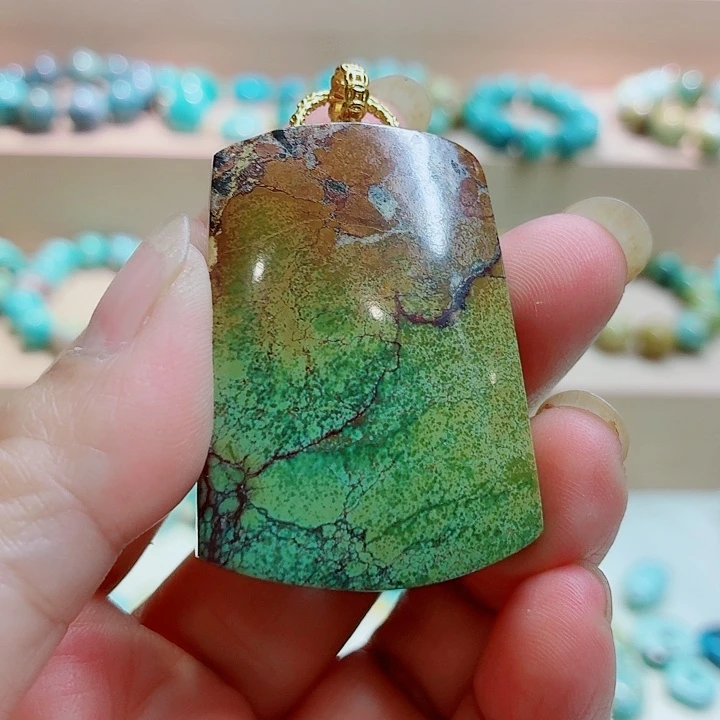 思***厚绿松石未镶嵌吊坠(不含链)