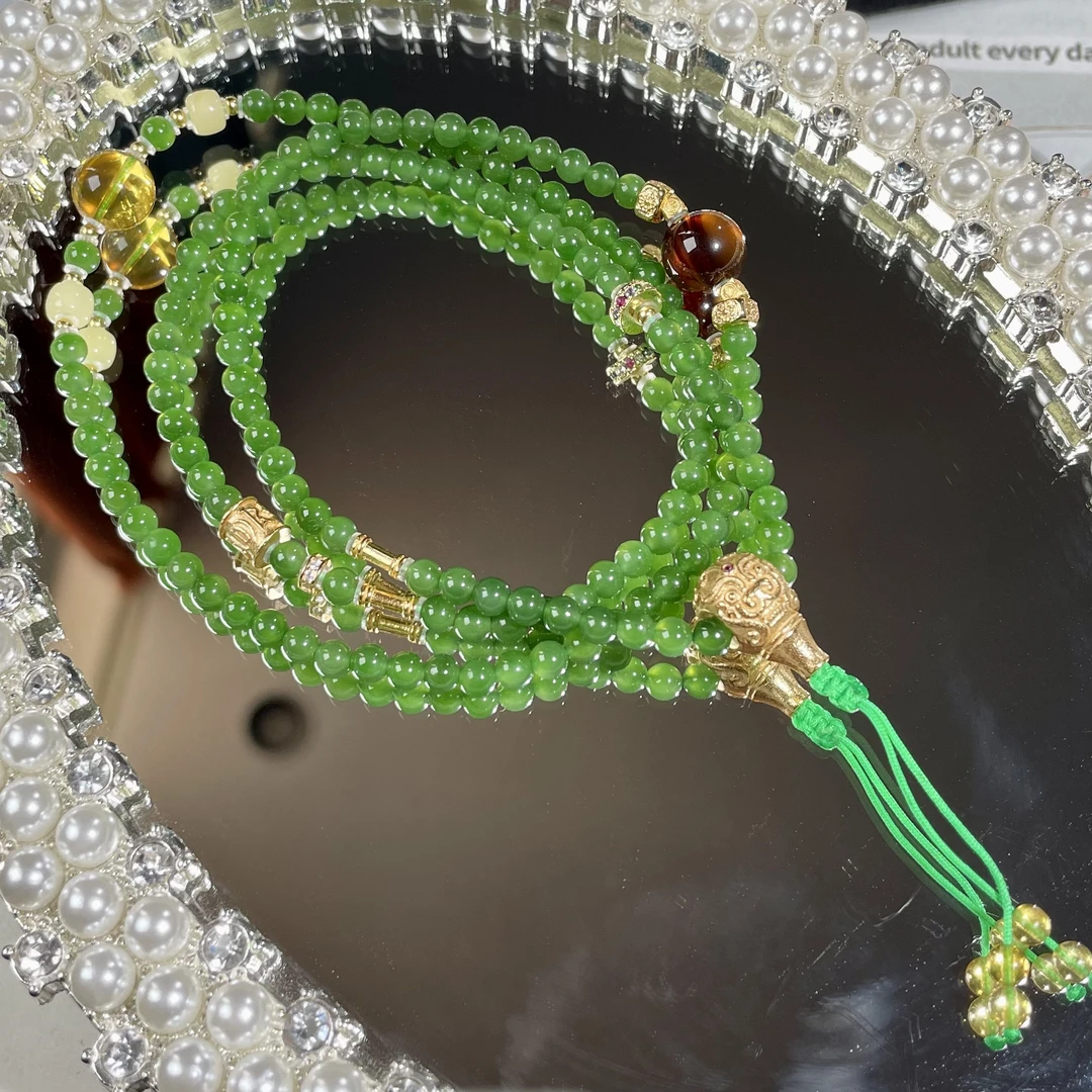 辣绿不配色碧玉设计款项链 KT25110414