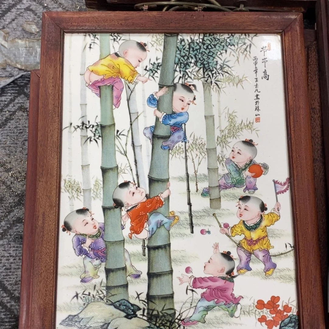 瓷片37*28*1景德镇瓷板画柴窑烧制