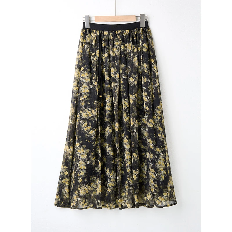 时尚印花大裙摆百搭显瘦遮肚半身裙女PX1-29