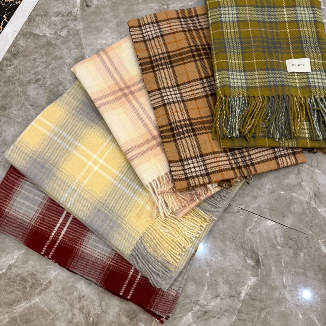 -WJ14 超推荐！秋冬新款学院风格子款保暖不起球百搭围巾