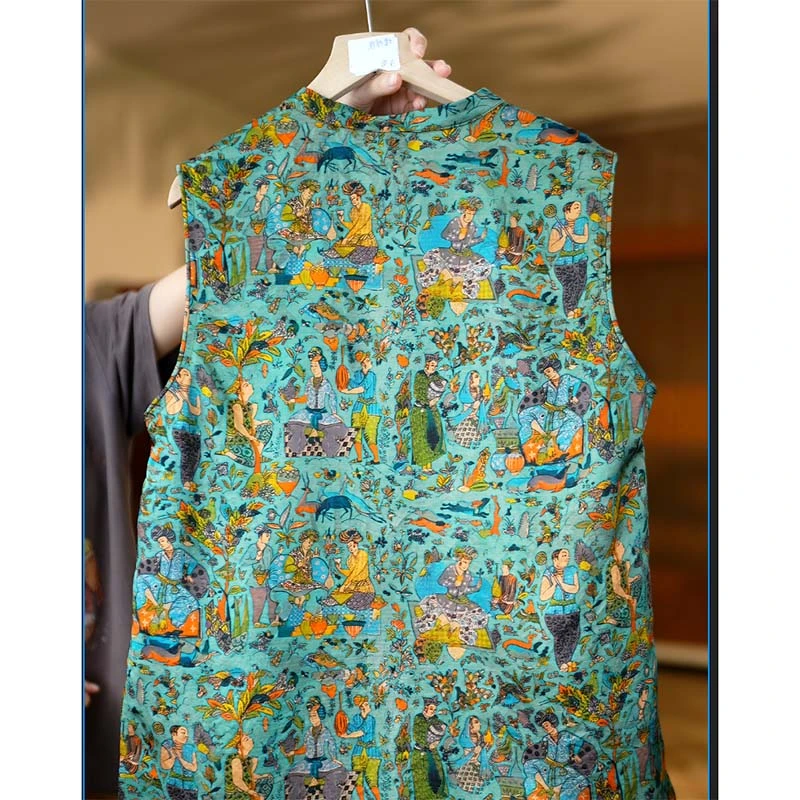 新中式木薯真丝国风马甲背心女气质外搭T1632