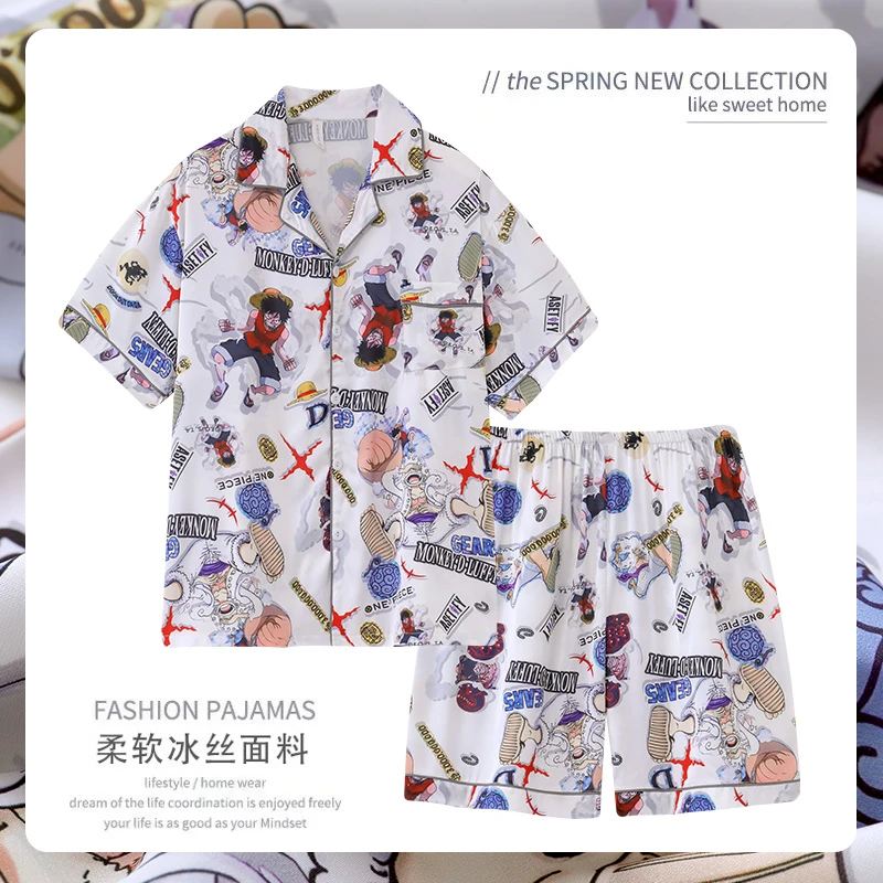 睡衣男士冰丝短袖短裤男夏季夏天家居服套装薄款夏款2025新款宽松