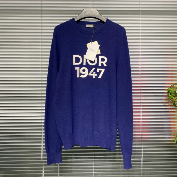 99新 DIOR/迪奥 SS24 毛衣 刺绣字母logo 蓝色 XS码 aw2054
