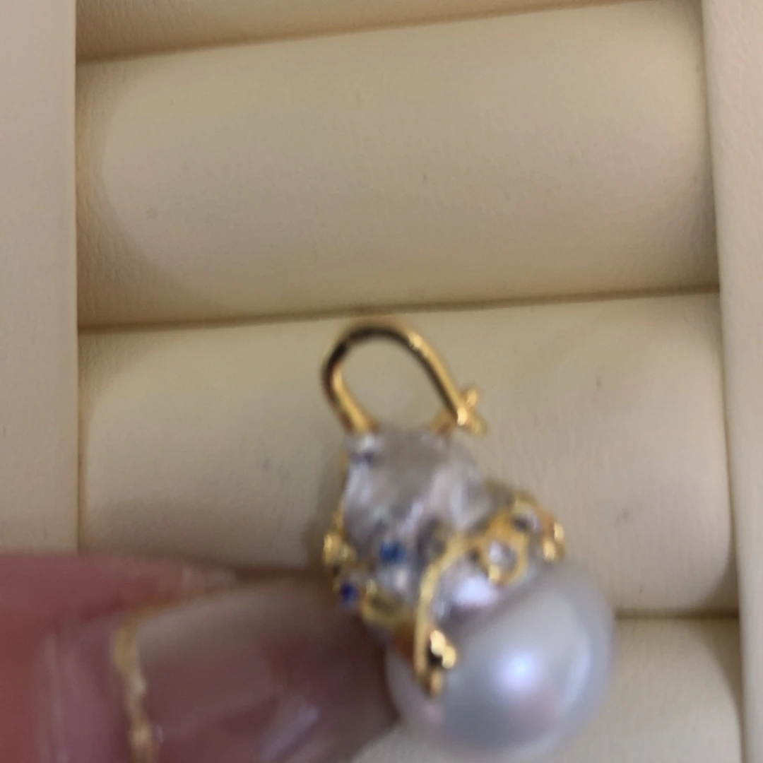 海水珍珠银S925镶嵌颈饰
