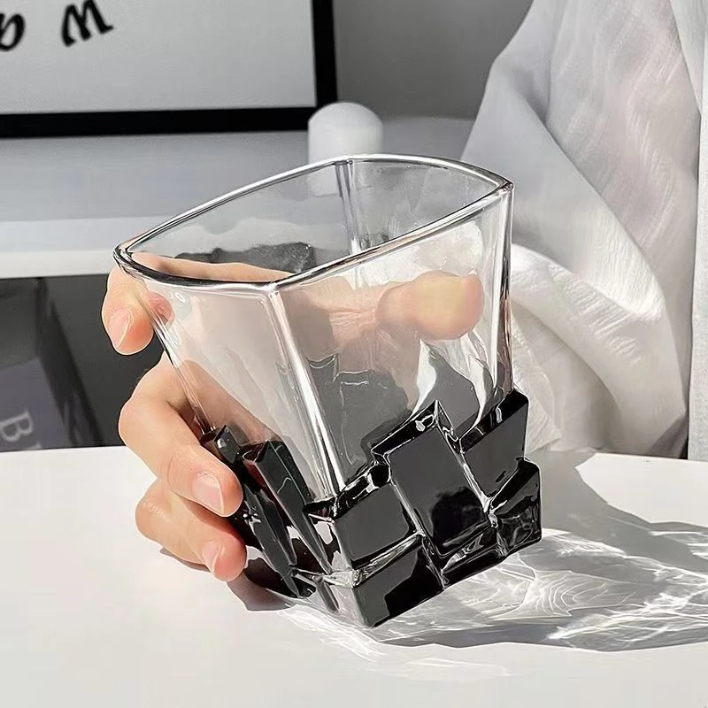 轻奢高档冰块杯玻璃杯小众设计高级感喝水杯威士忌酒杯洋酒杯