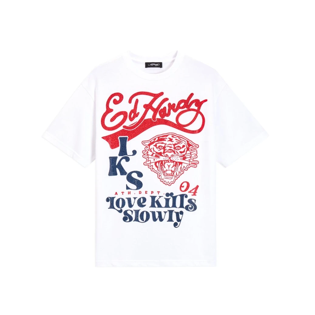 Ed Hardy/埃德哈迪新款虎头美式街潮夏季纯棉短袖E1QCW303