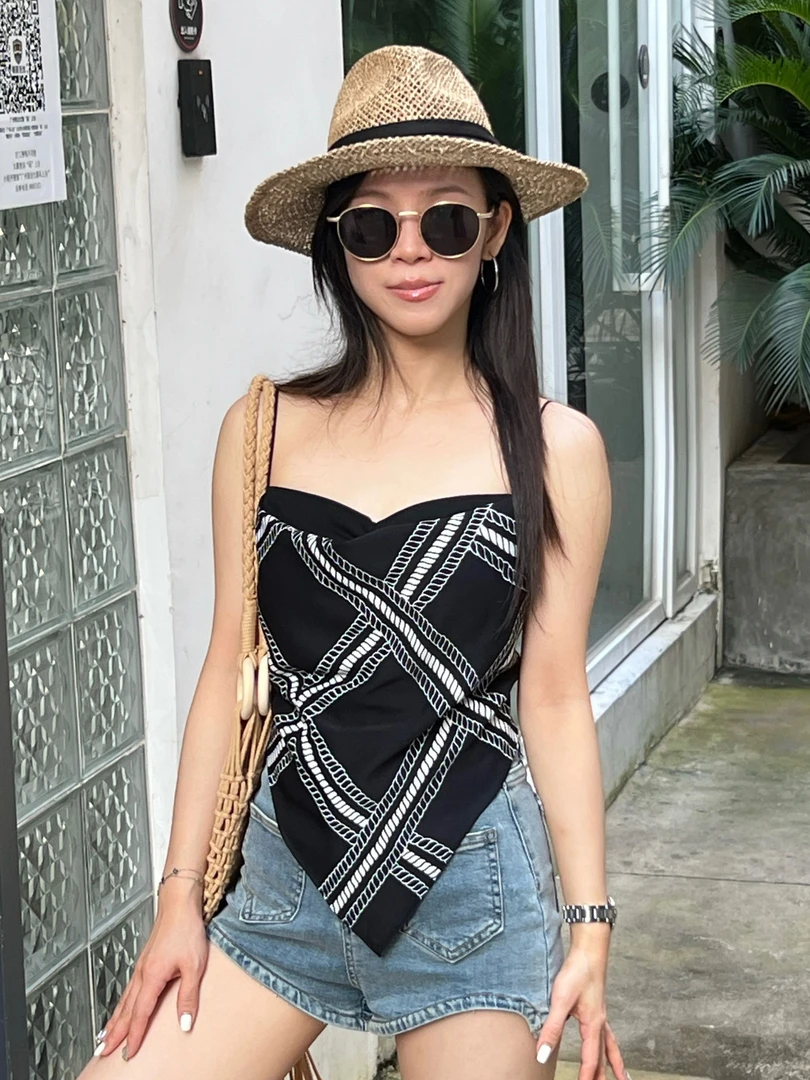 XMM【罗马假日】假两件吊带