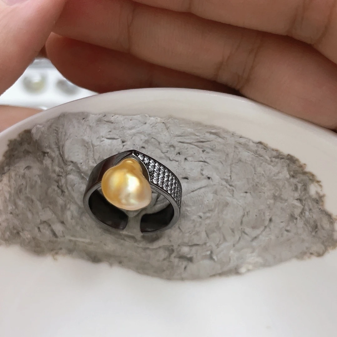 海水珍珠戒指银S925镶嵌