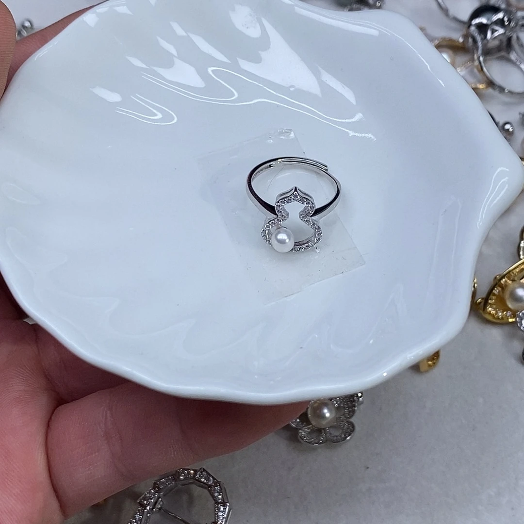戒指银S925镶嵌海水珍珠