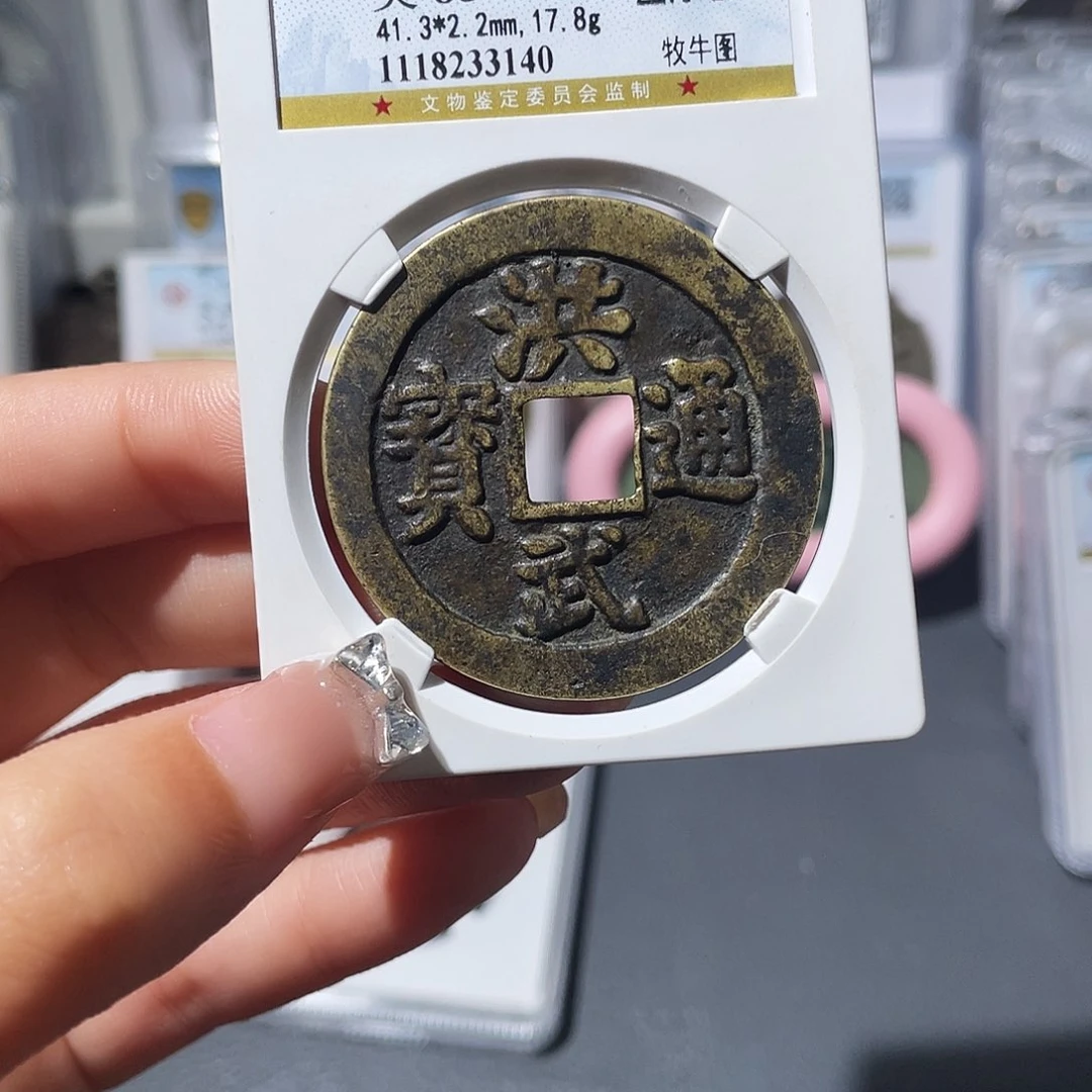 铜2**1小莲，洪武背牡牛，评级编码3140