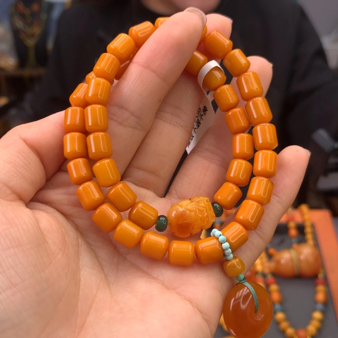蜜蜡手串未镶嵌天然