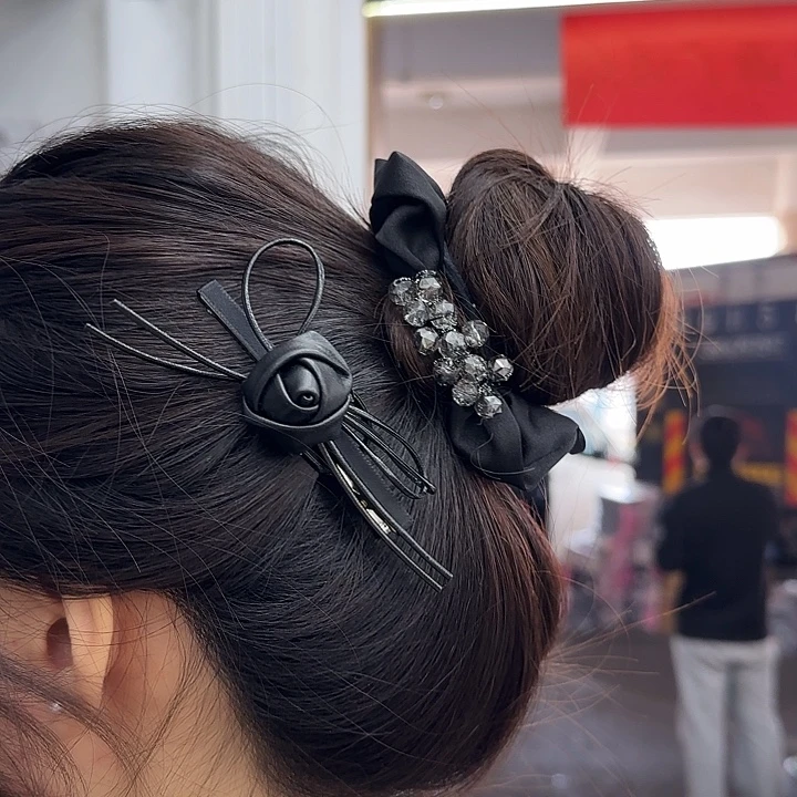 三醋酯纤维组合玫瑰发夹-1