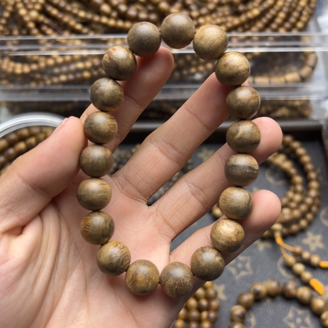 手串沉香金三角黑棋九分沉1.17/12克圆珠单圈