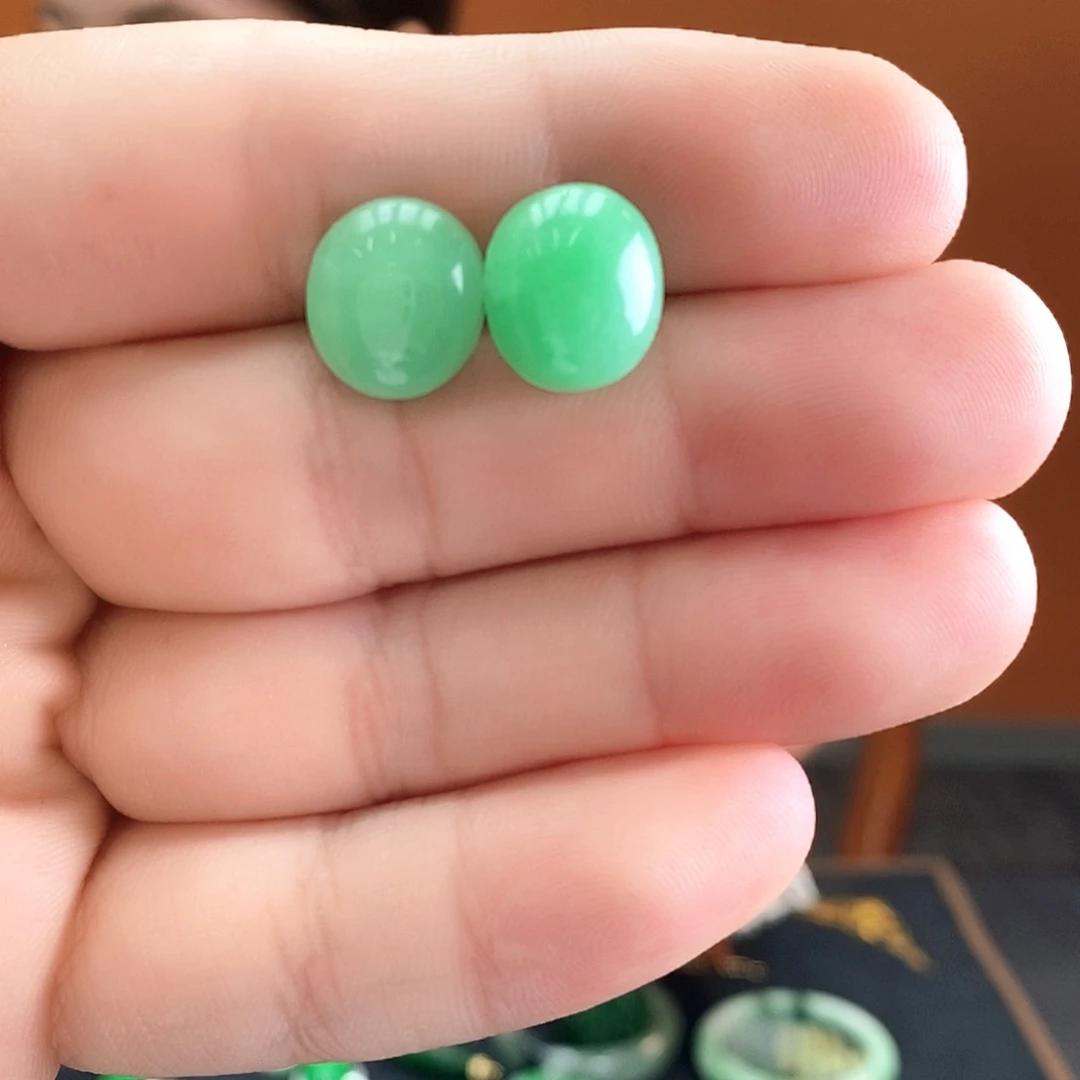 翡翠银S925镶嵌耳饰